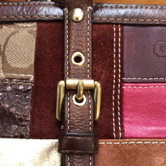 COACH TOTE HANDBAG/PURSE IN PATCHWORK GORGEOUS COLORS BOX & DUST BAG LUXURY🤎 - Picture 6 of 16